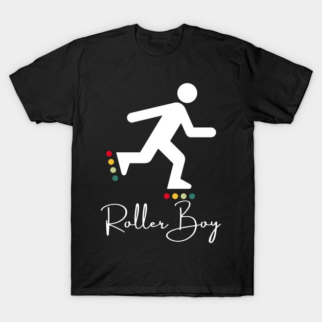 Vintage Roller Skating Roller Boy retro colors Birthday Gift T-Shirt by GBDesigner